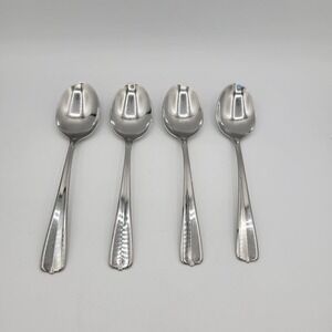 Oneida Gala Impulse 4 Soup Spoons‎ Stainless Steel USA Glossy Flatware Vintage